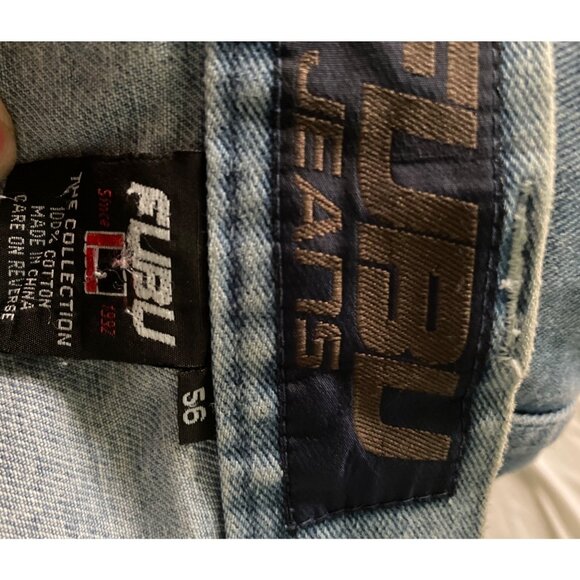 Fubu Jean Shorts Mens Size 56 Vintage Y2k 90s Denim Casual Cargo Logo Detailing - Picture 5 of 9
